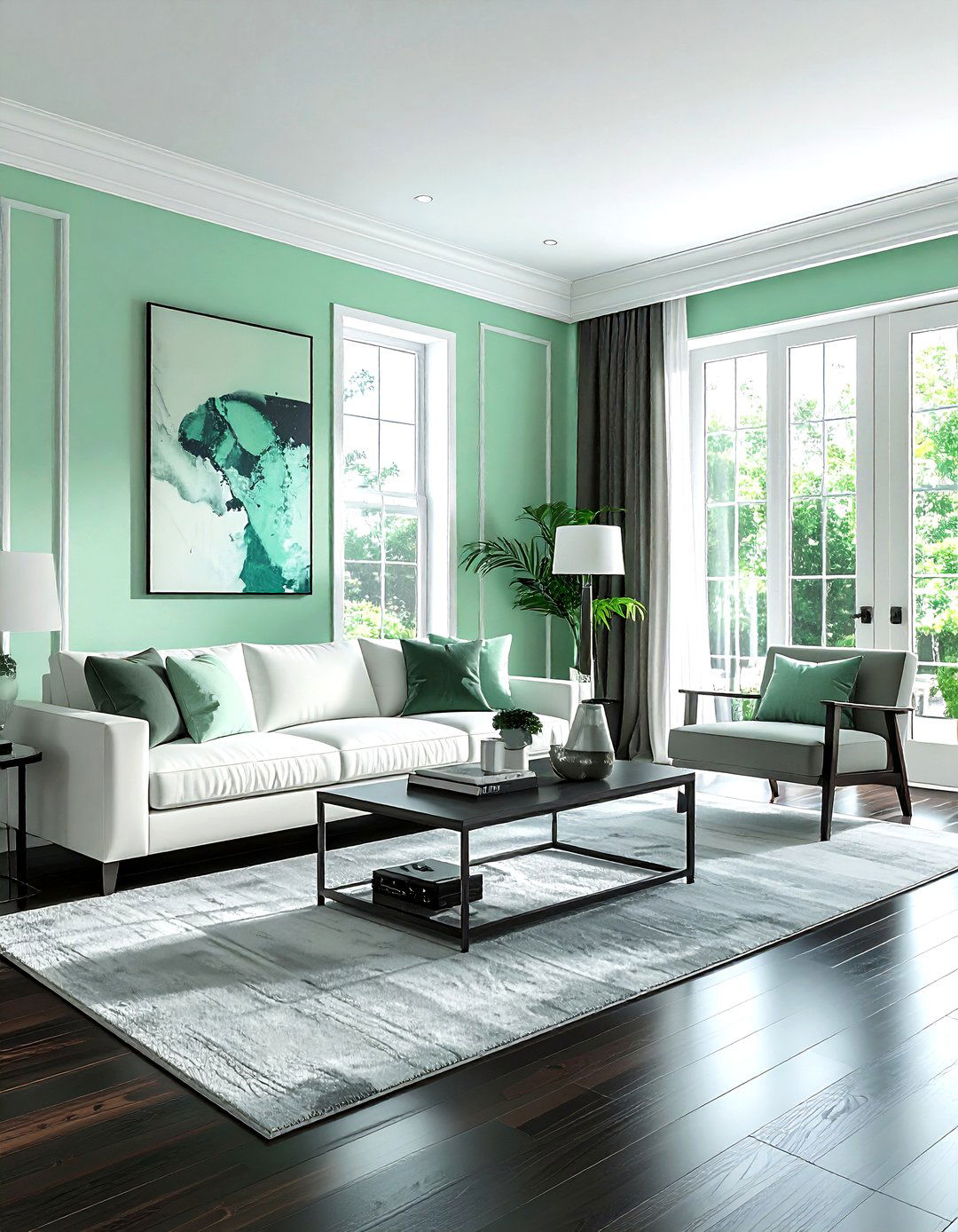 Mint green living room - 30 living room paint colors