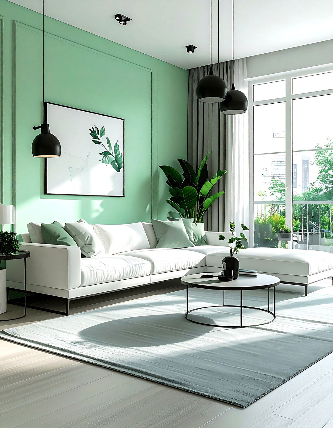 Mint green living room - 30 minimalist green living room ideas