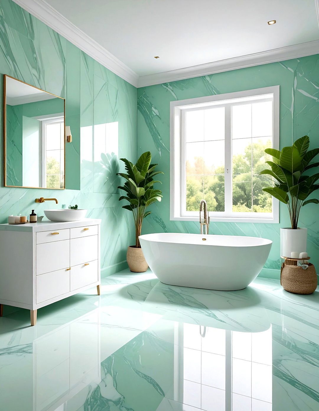 Mint green marble bathroom - 30 green marble bathroom ideas