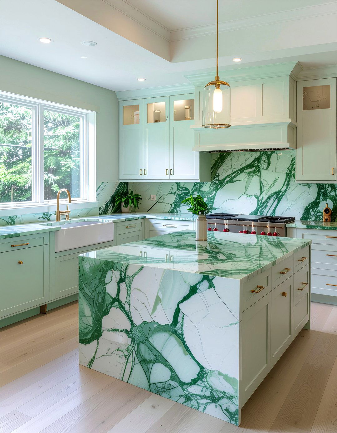 Mint green marble countertops - 30 mint green kitchen ideas