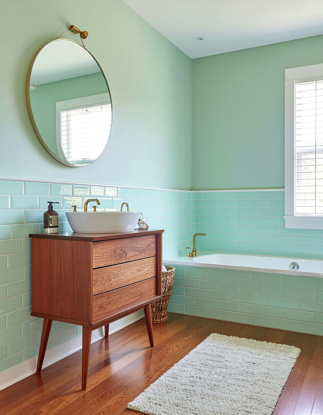 Mint green mid century bathroom - 30 mint green bathroom ideas