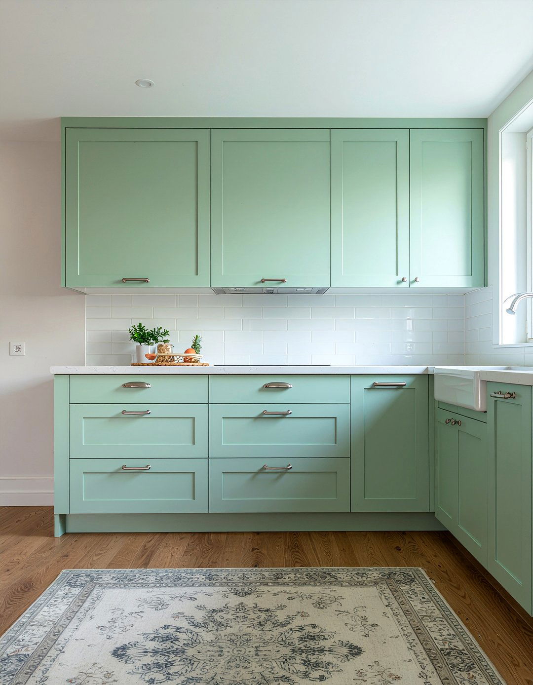 Mint green shaker cabinets - 30 mint green kitchen ideas
