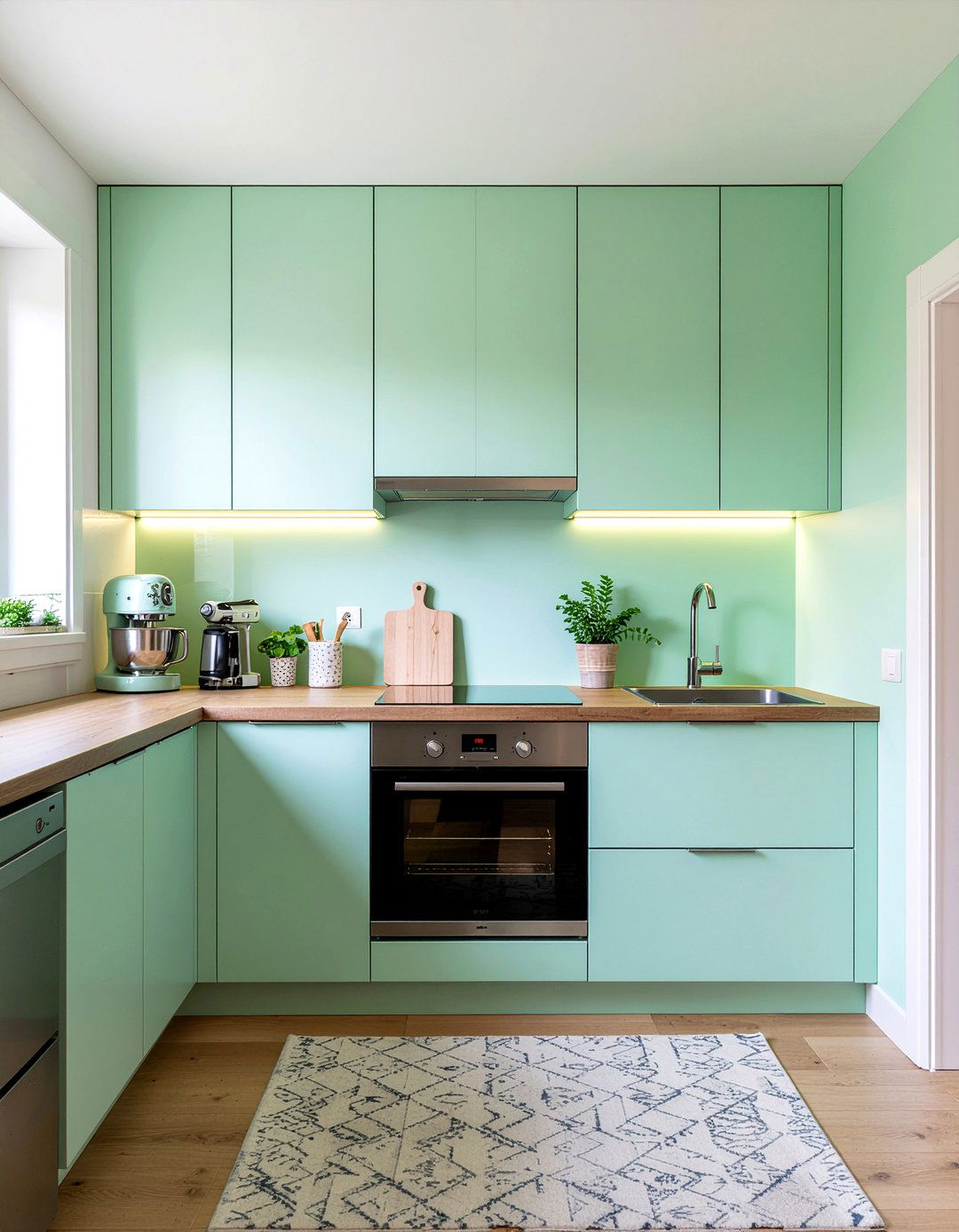 Mint green small kitchen - 30 mint green kitchen ideas