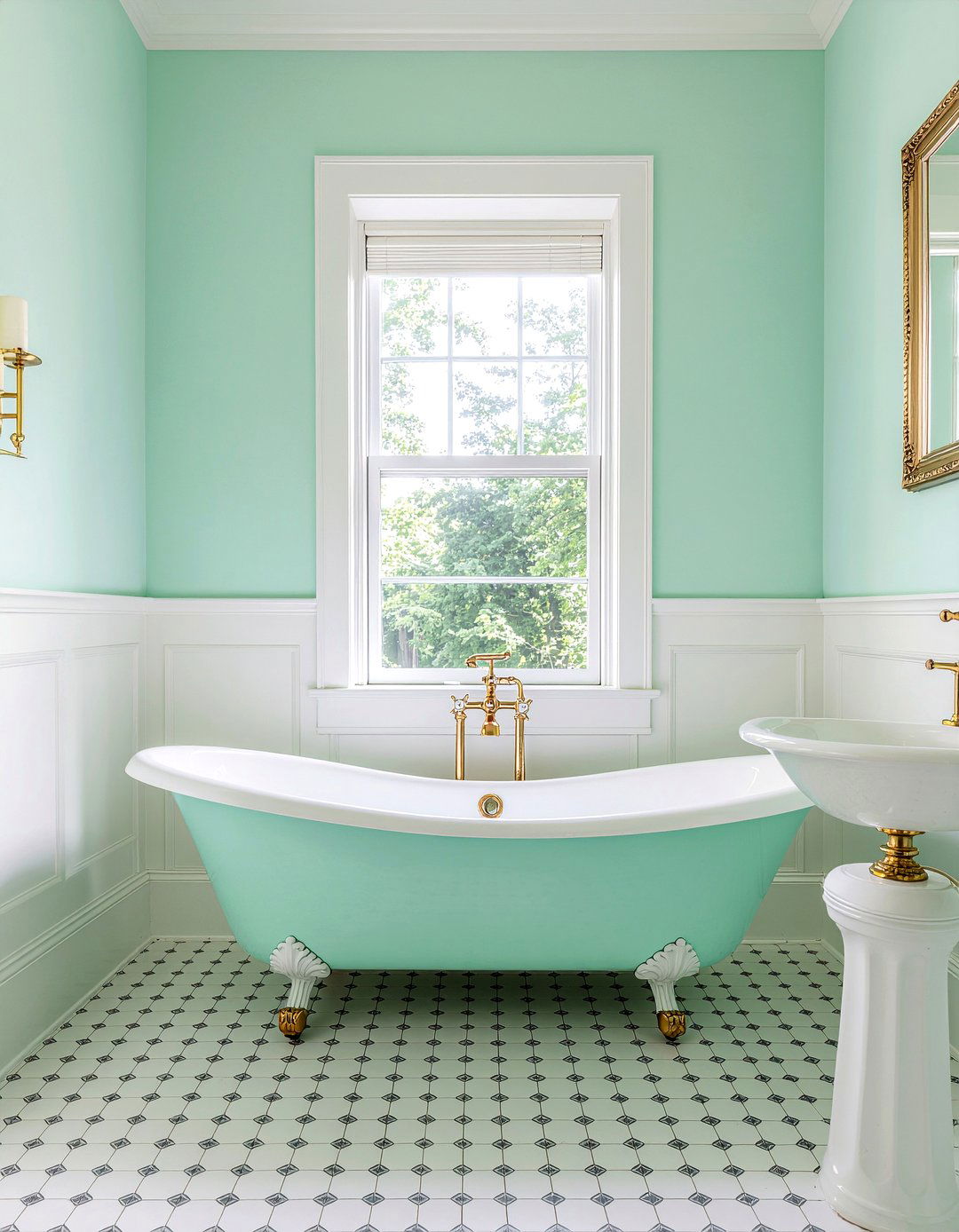 Mint green victorian bathroom - 30 mint green bathroom ideas
