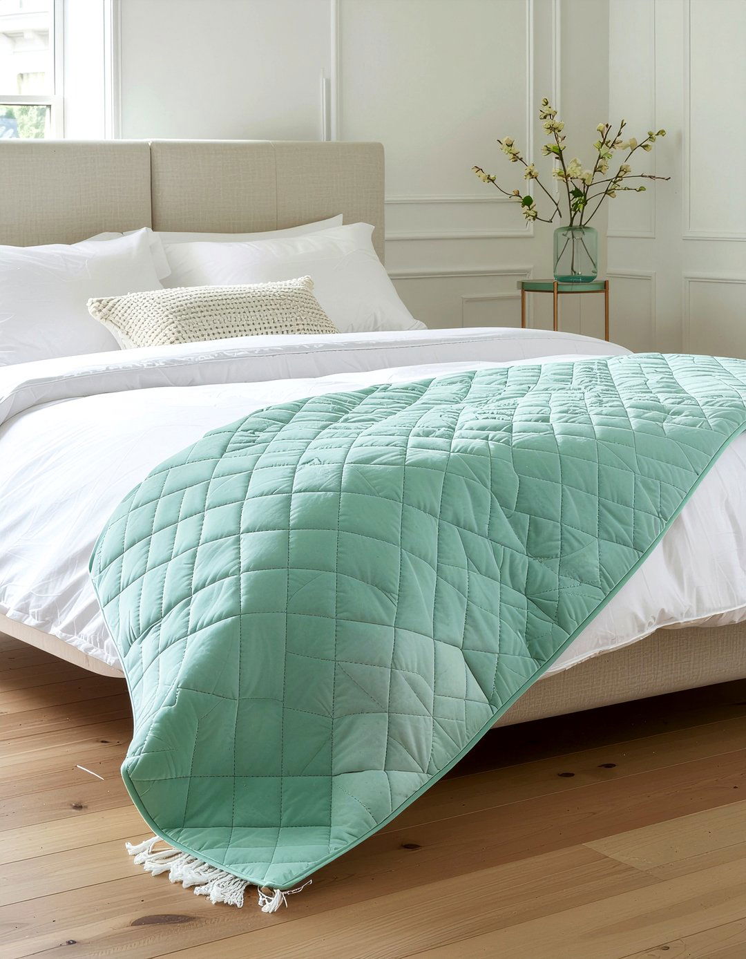 Mint velvet quilted throw - 30 velvet bedroom ideas