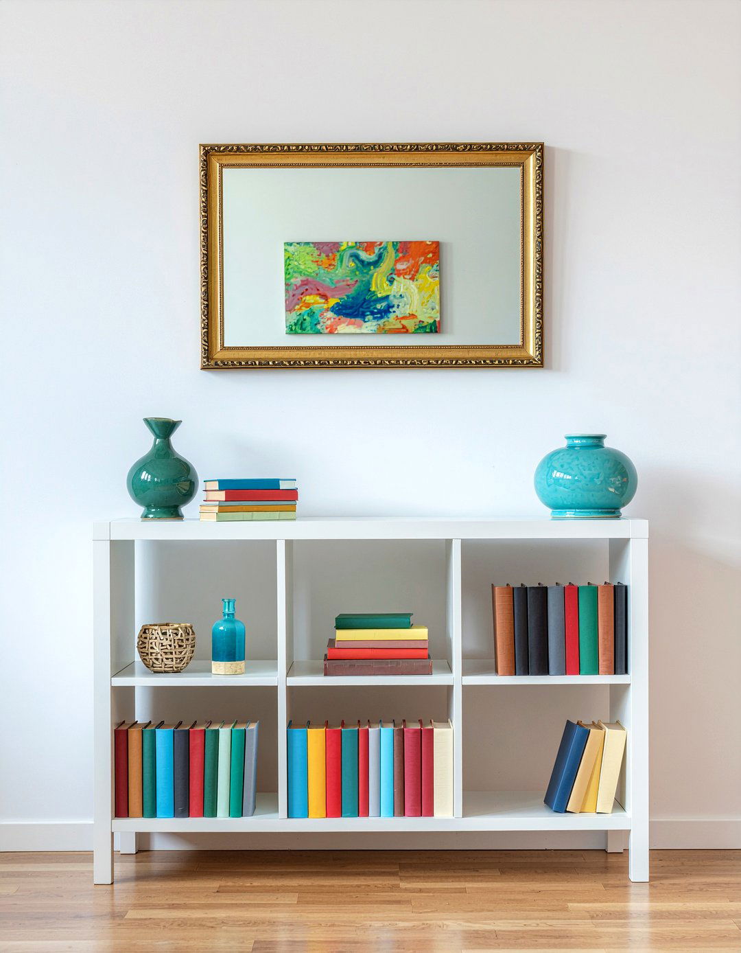 Mirror Above Bookshelf - 30 living room mirror placement ideas