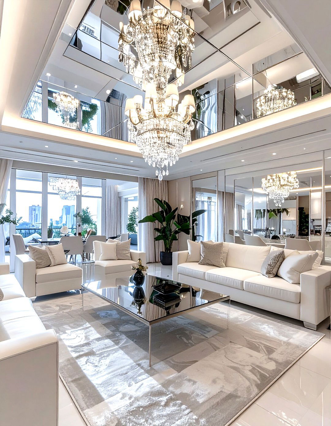 Mirror Ceiling - 30 living room ceiling design ideas