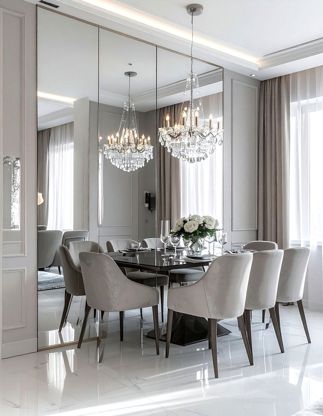 Mirror Dining Room - 30 reinvented dining room ideas