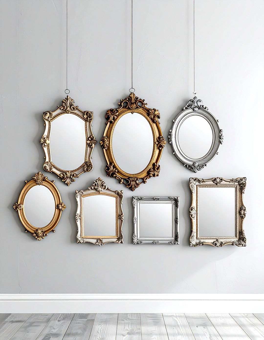 Mirror Gallery Wall - 30 romantic decor ideas