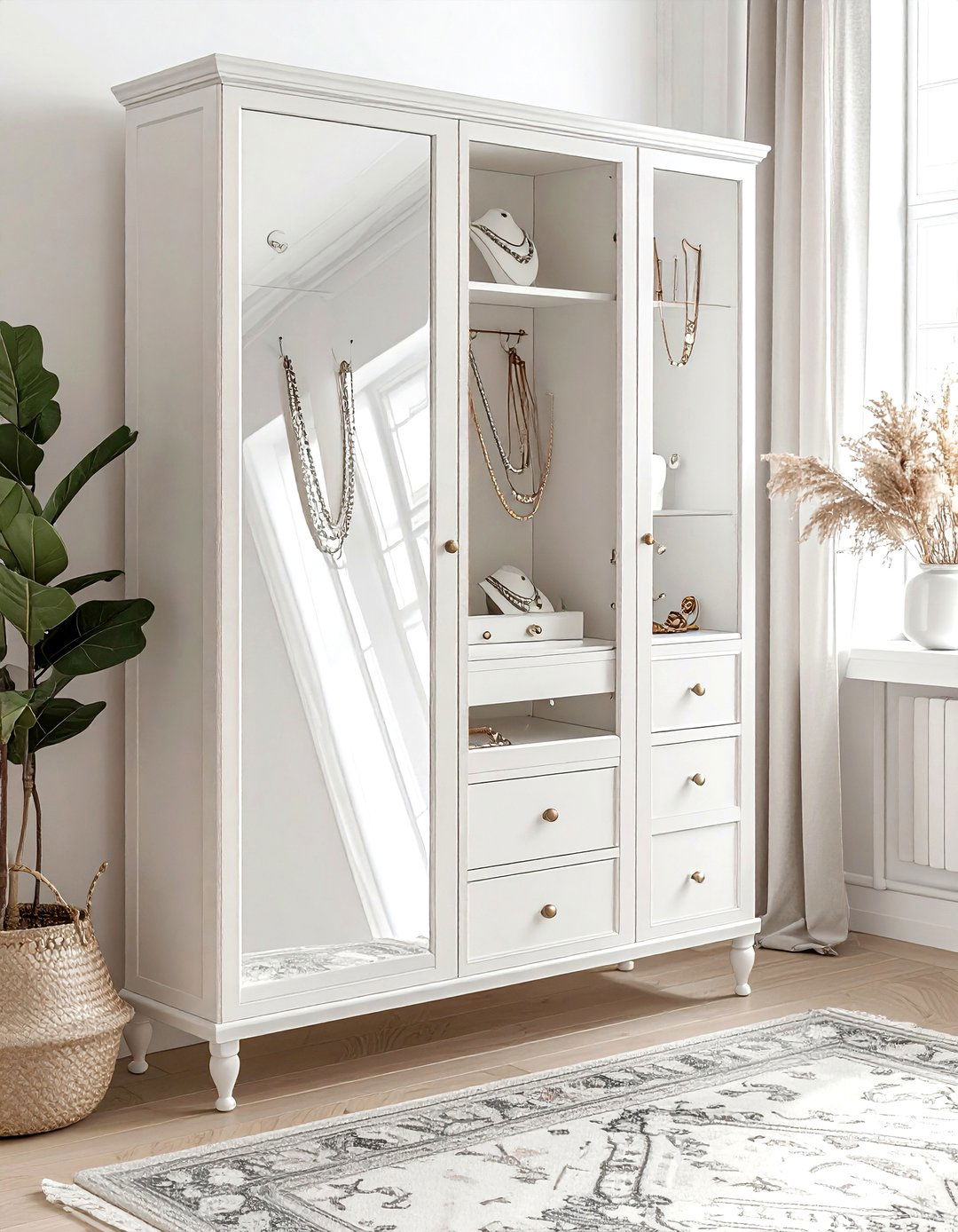 Mirror Jewelry Cabinet - 30 functional decor ideas