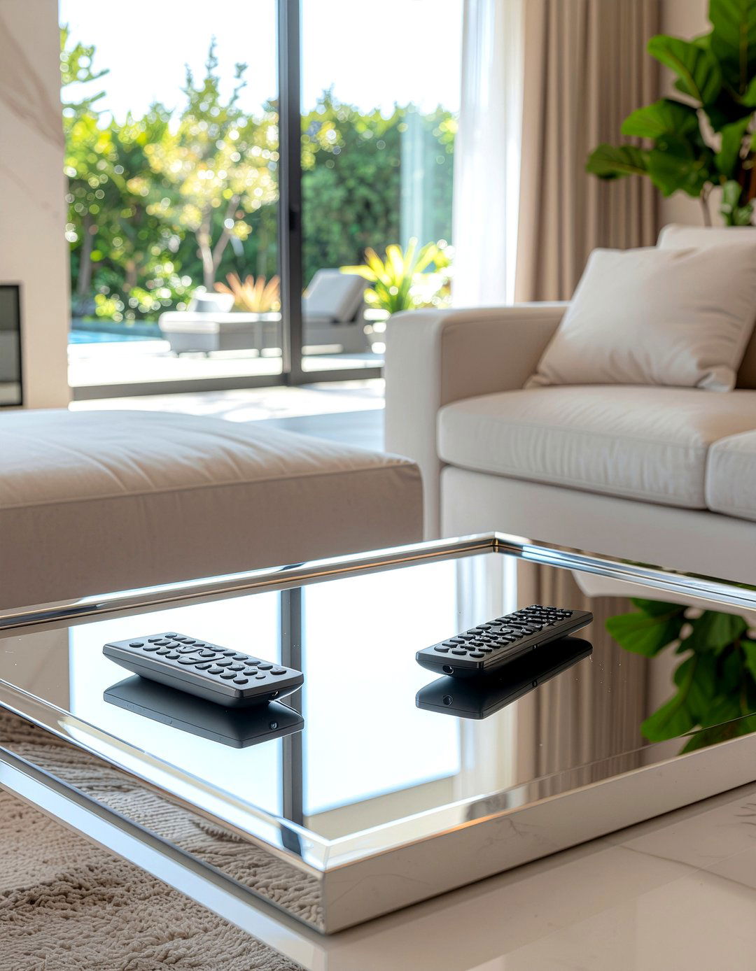 Mirror Tray Surface - 30 living room remote control storage ideas