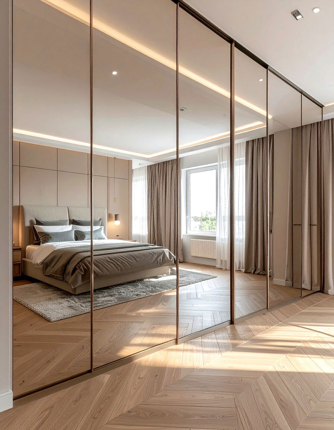 Mirror Wall - 30 compact bedroom ideas