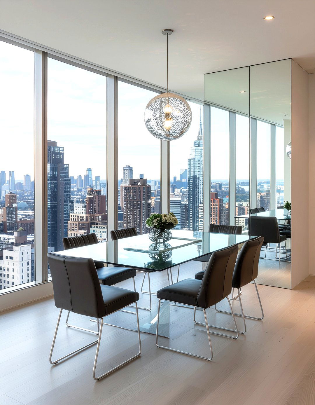 Mirror Wall Dining Area - 30 New York dining room ideas