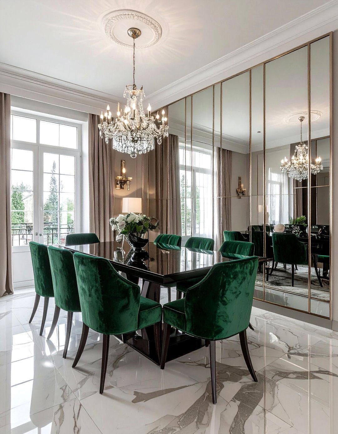 Mirror Wall Dining Area - 30 small dining room ideas