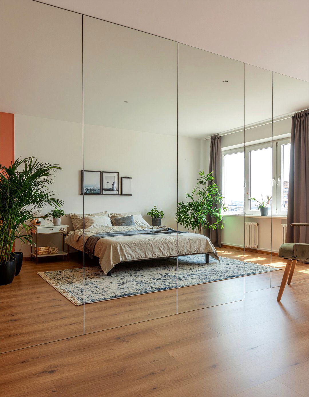 Mirror Wall Panels - 30 bedroom small space solutions