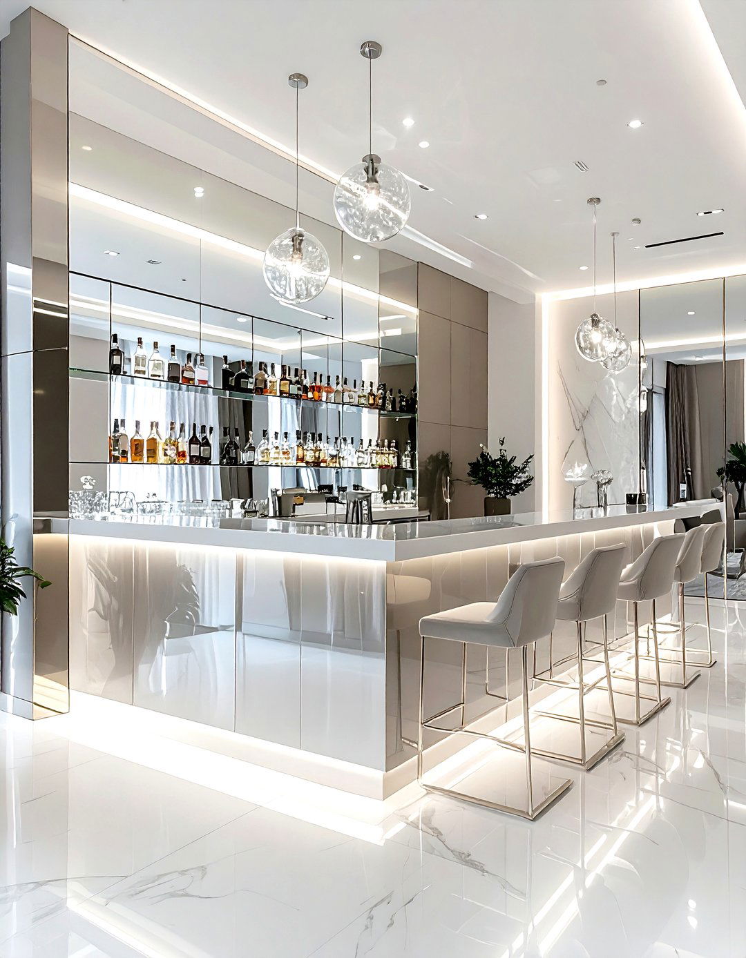 Mirror backsplash dry bar - 30 dry bar ideas