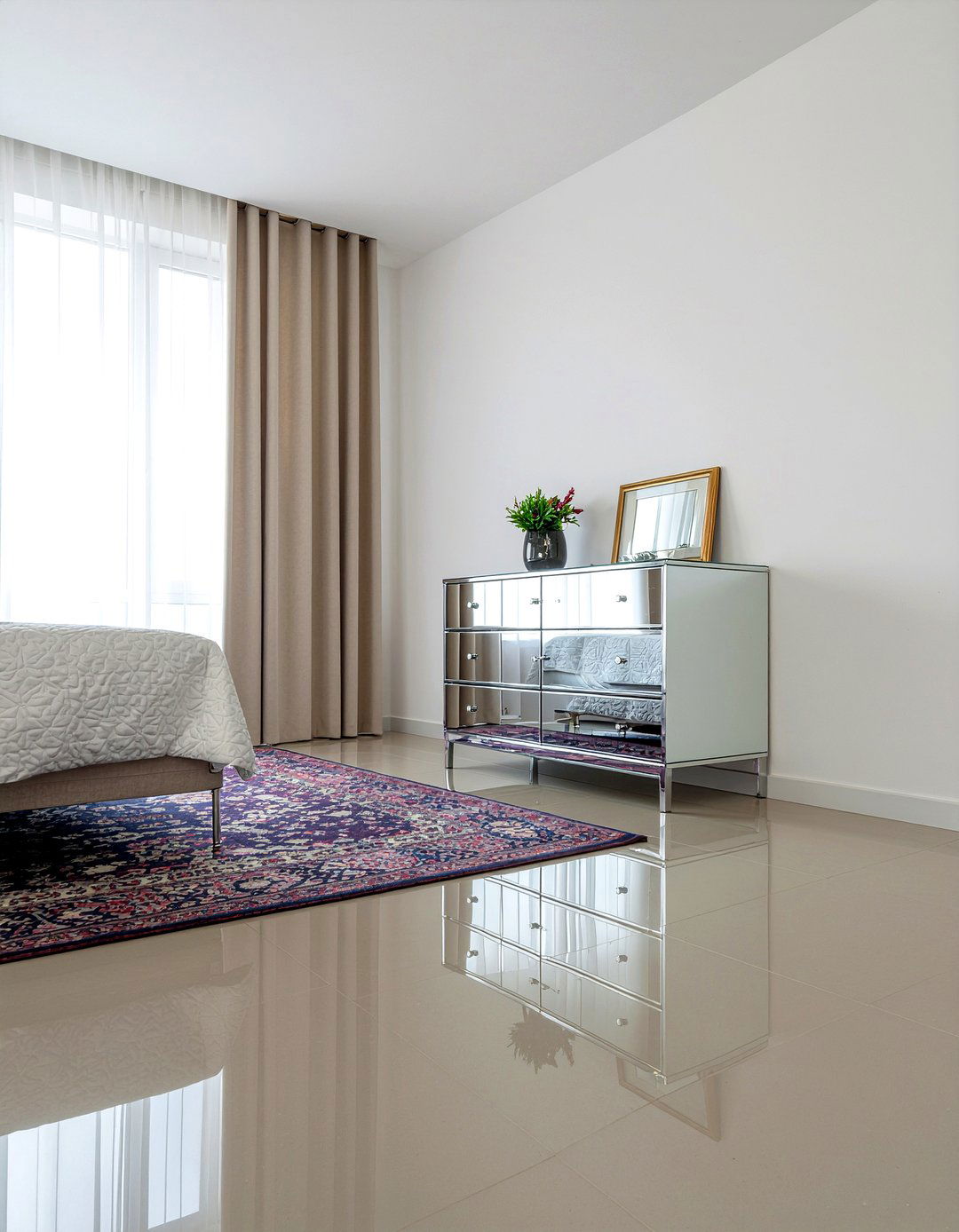 Mirror finish dresser - 30 bedroom modern dressers