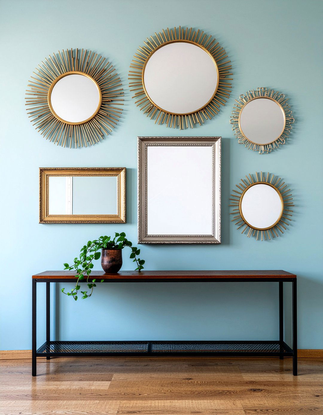 Mirror gallery wall - 30 living room mirrors