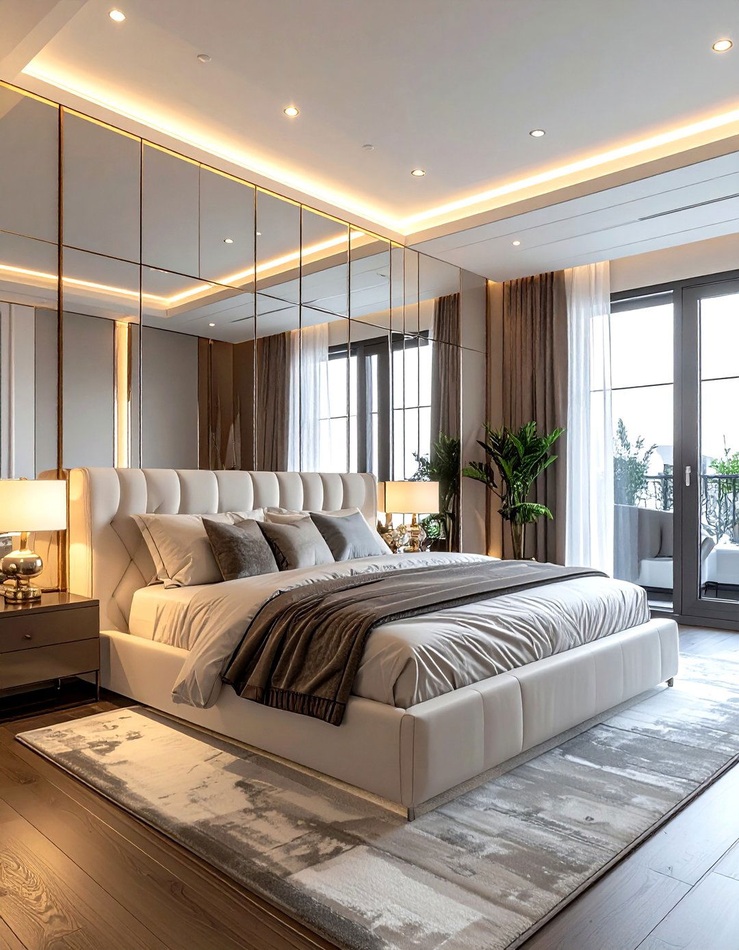 Mirror wall bedroom - 30 bright bedroom ideas