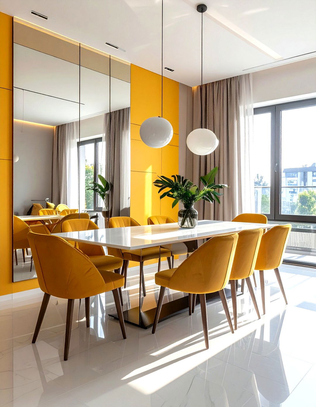 Mirror wall dining room - 30 sunrise dining room ideas