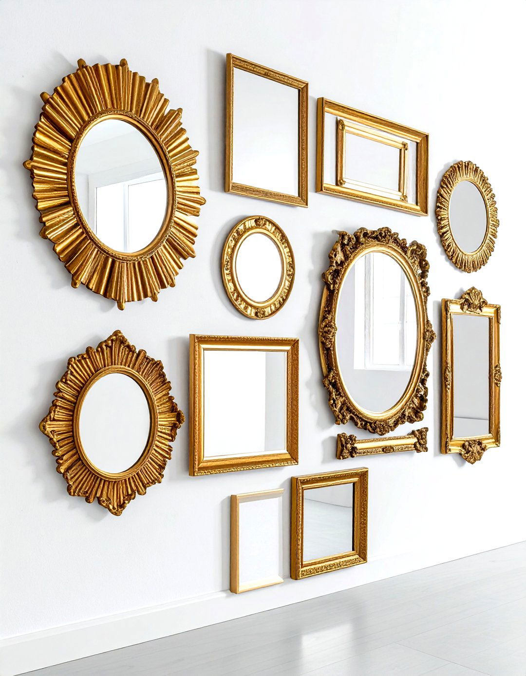 Mirror wall gallery - 30 bright decor ideas