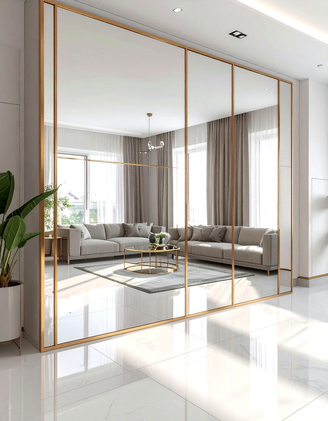 Mirror wall small room - 30 compact living room ideas