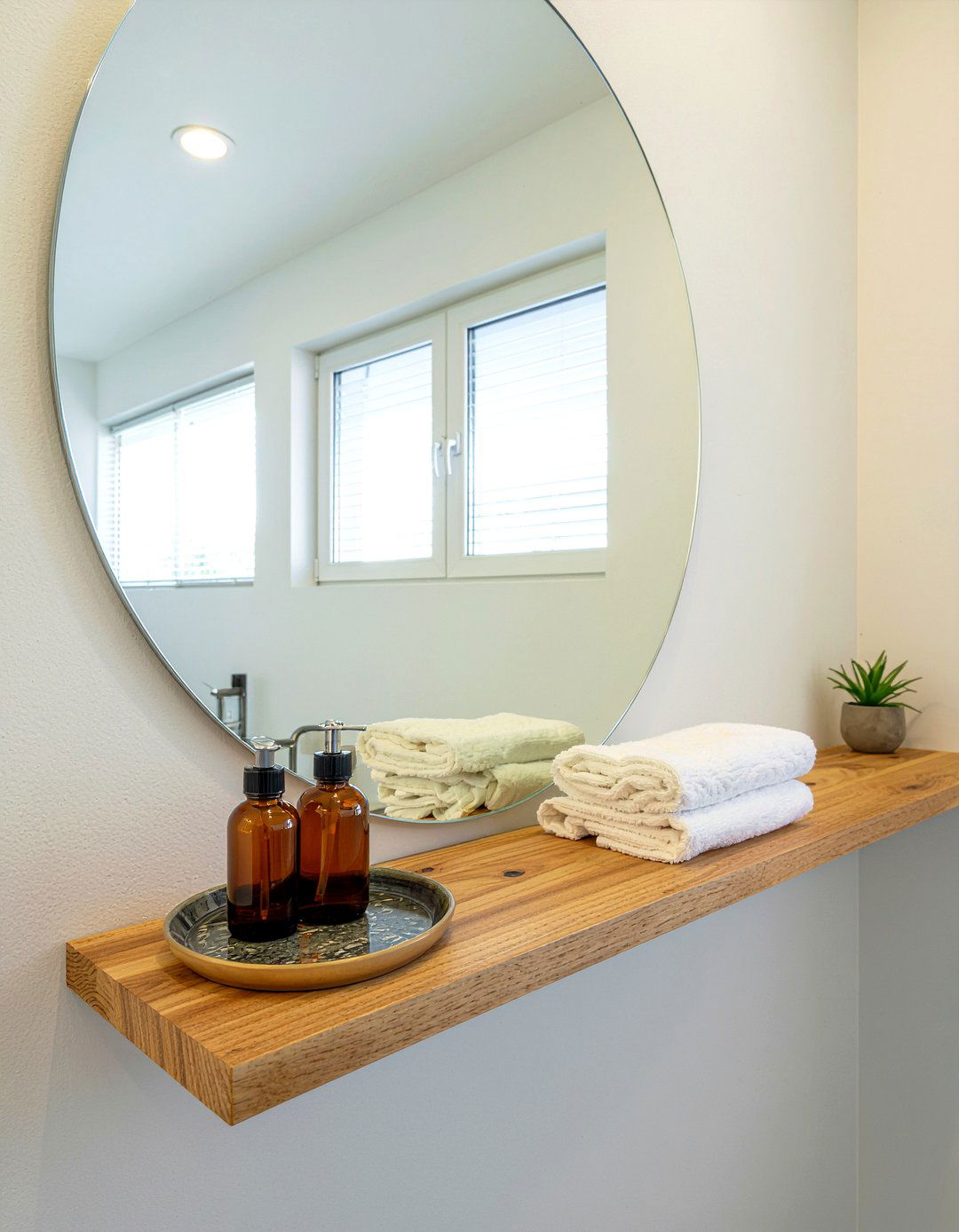 Mirror with shelf for bathroom - 30 bathroom shelf styling ideas