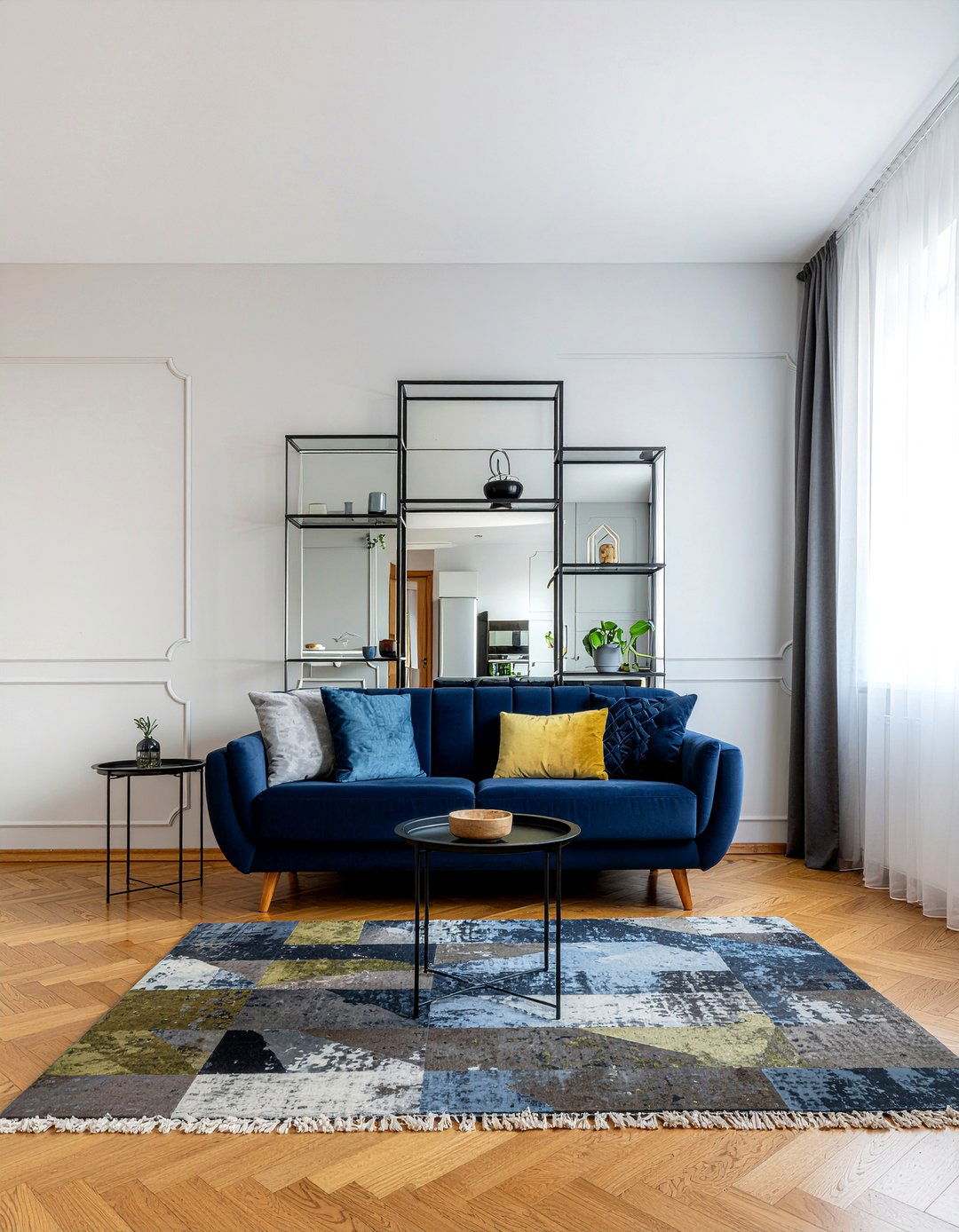 Mirrored Back Bookshelf Divider - 30 living room bookshelf dividers