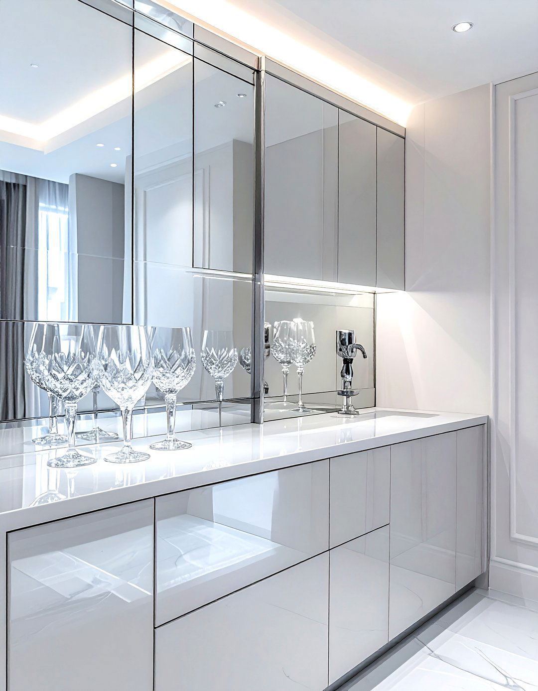 Mirrored Back Cabinet - 30 dining room display cabinet ideas