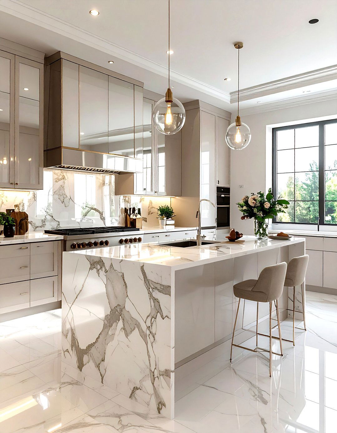 Mirrored Backsplash - 30 kitchen wall decor ideas