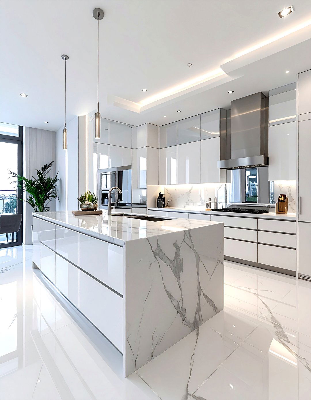 Mirrored Backsplash Kitchen - 30 compact kitchen ideas