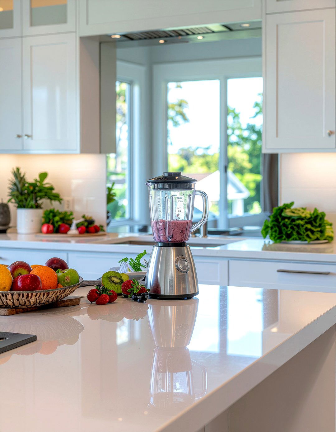 Mirrored Backsplash Smoothie Station - 30 kitchen smoothie station ideas