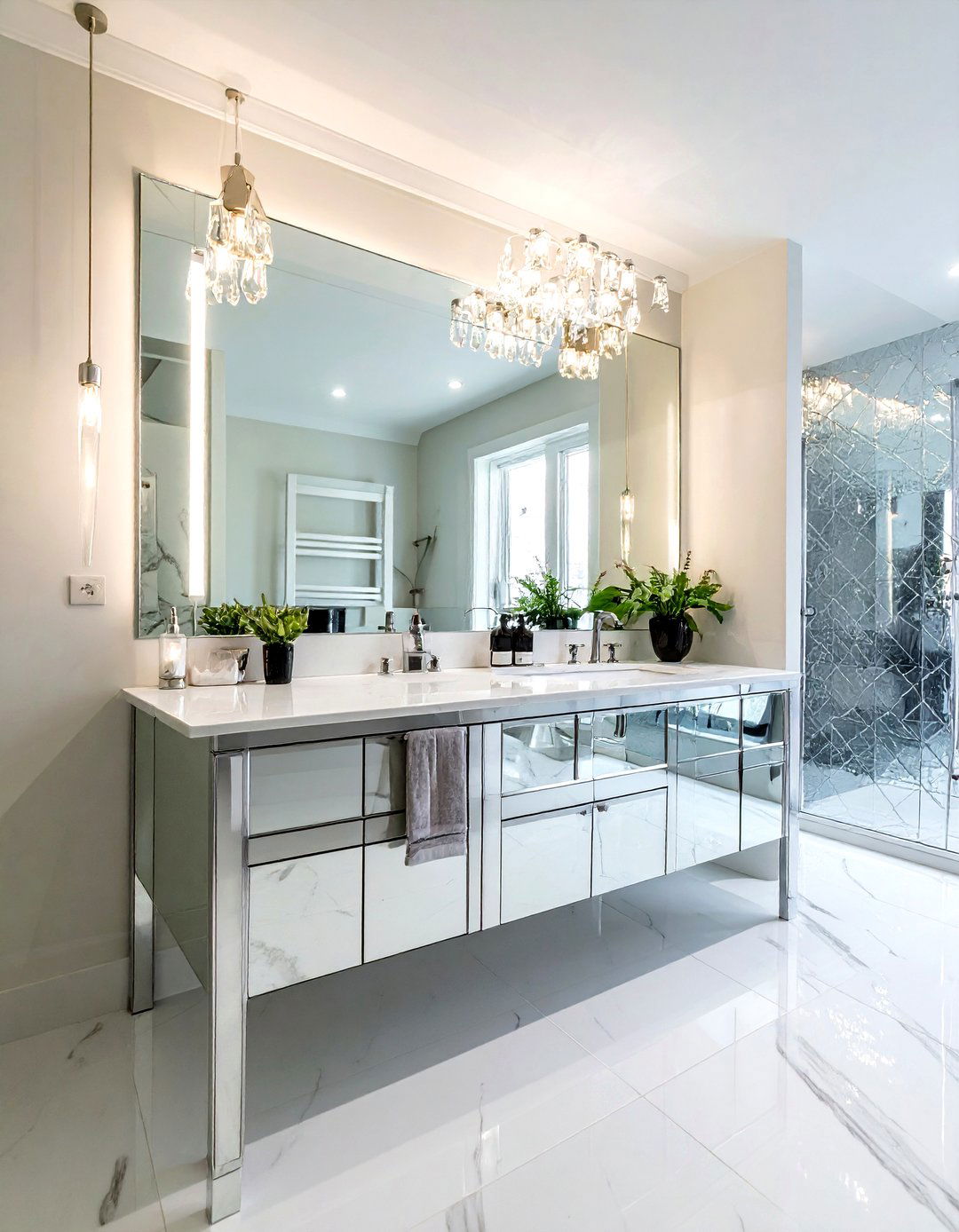 Mirrored Bathroom Vanity - 30 small bathroom vanity ideas