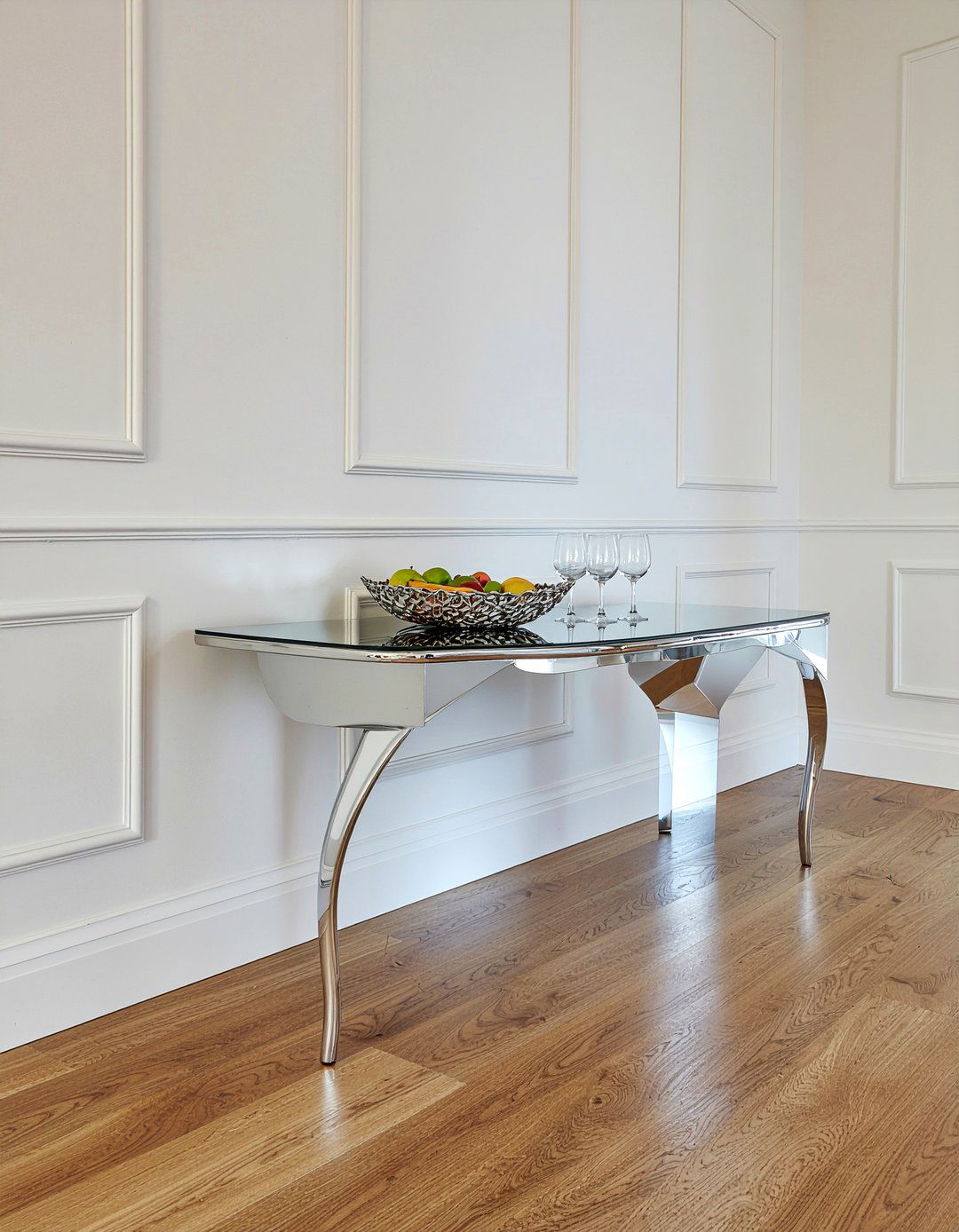 Mirrored Buffet - 30 living room mirrored furniture ideas