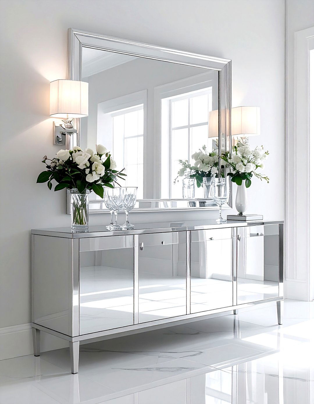 Mirrored Buffet Cabinet - 30 regal dining room ideas