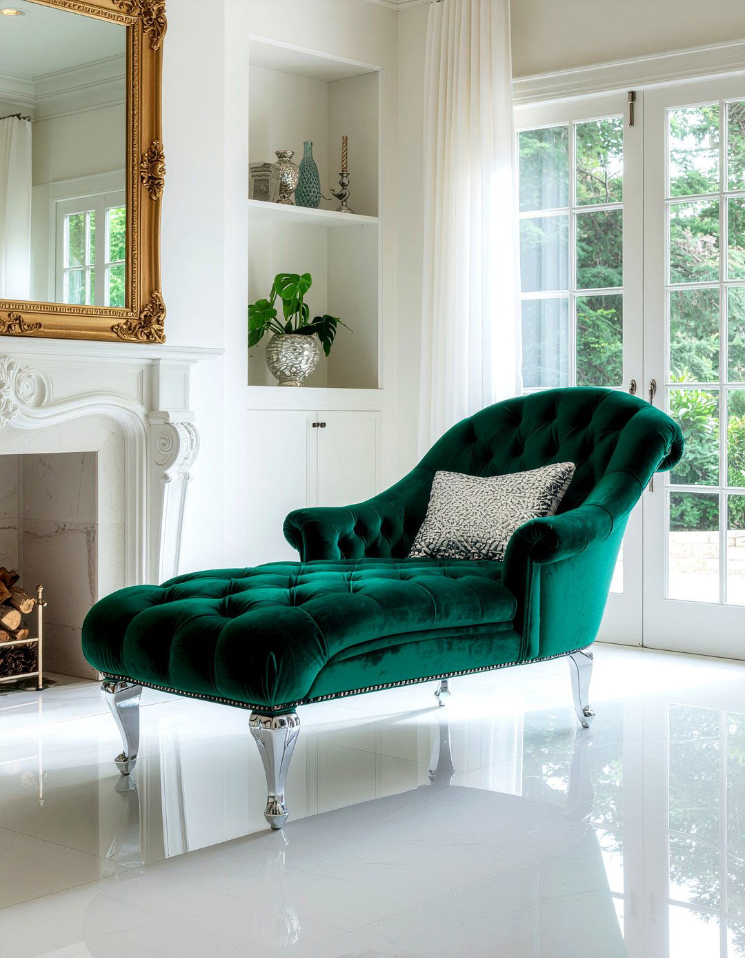 Mirrored Chaise Lounge - 30 bedroom mirrored furniture ideas