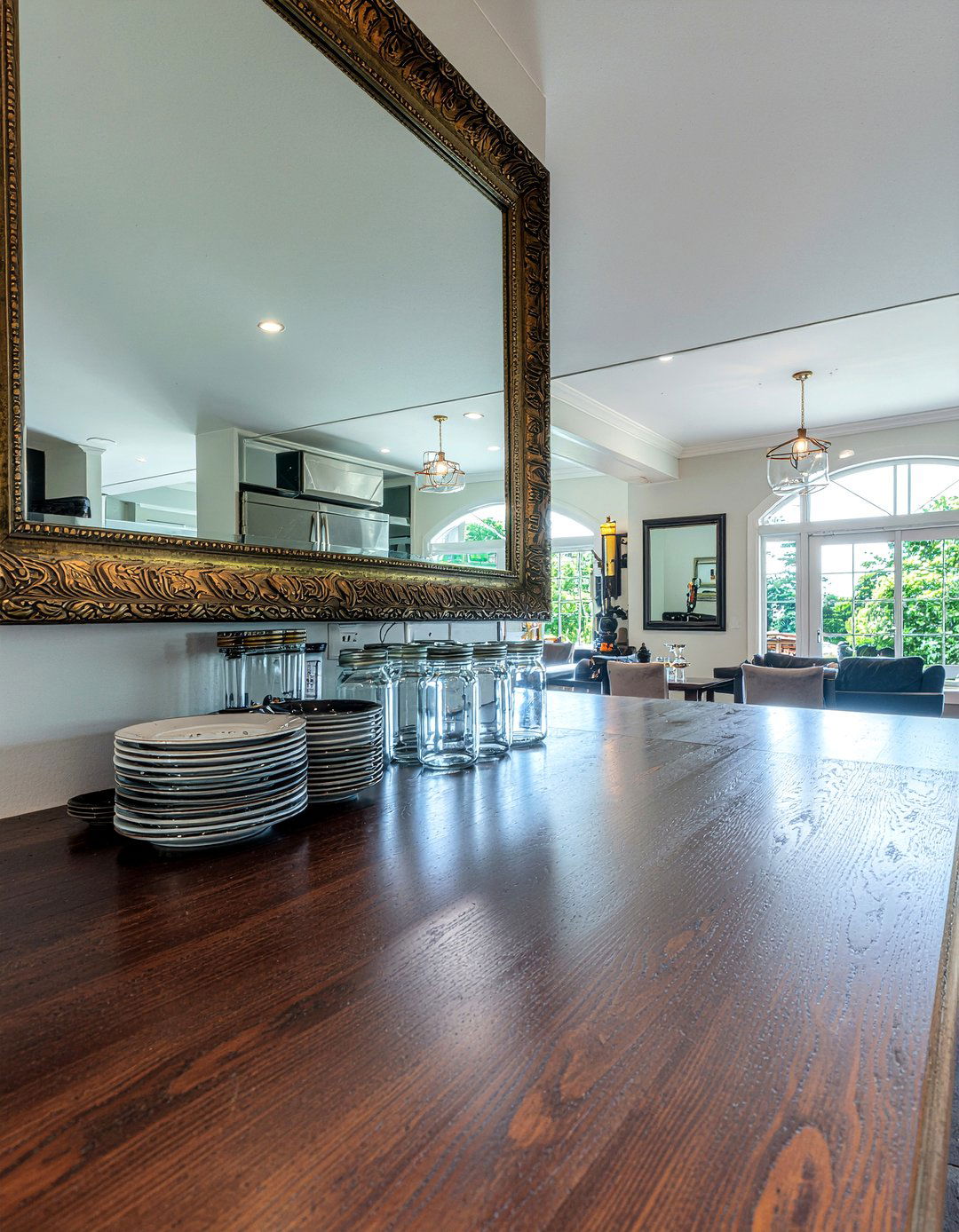 Mirrored Coffee Bar - 30 dining room coffee station ideas