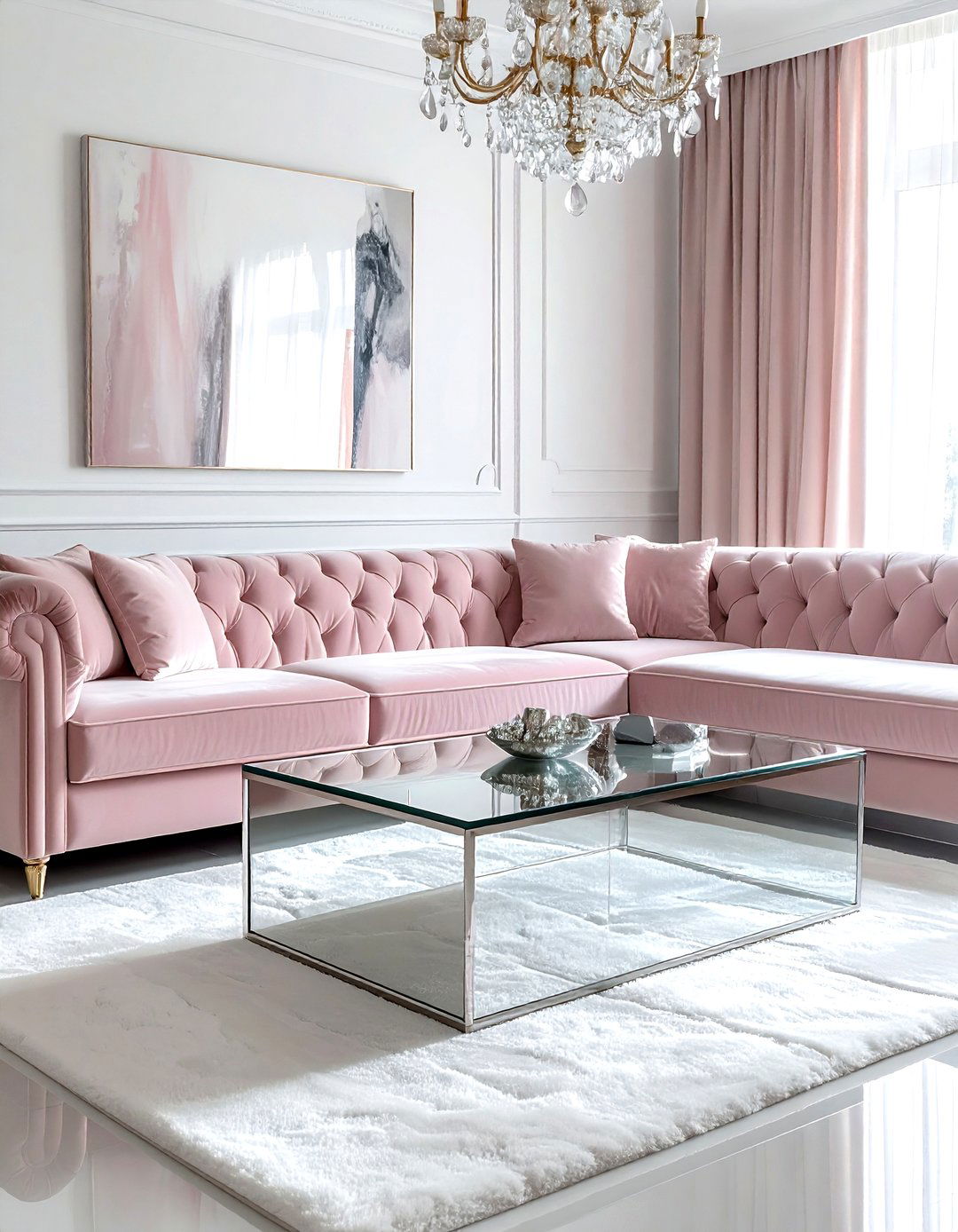 Mirrored Coffee Table - 30 living room luxury furniture ideas