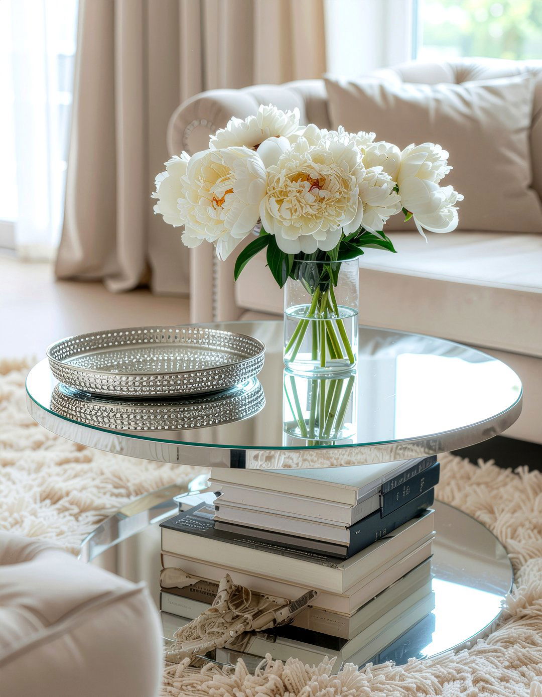 Mirrored Coffee Table - 30 living room mirrored furniture ideas