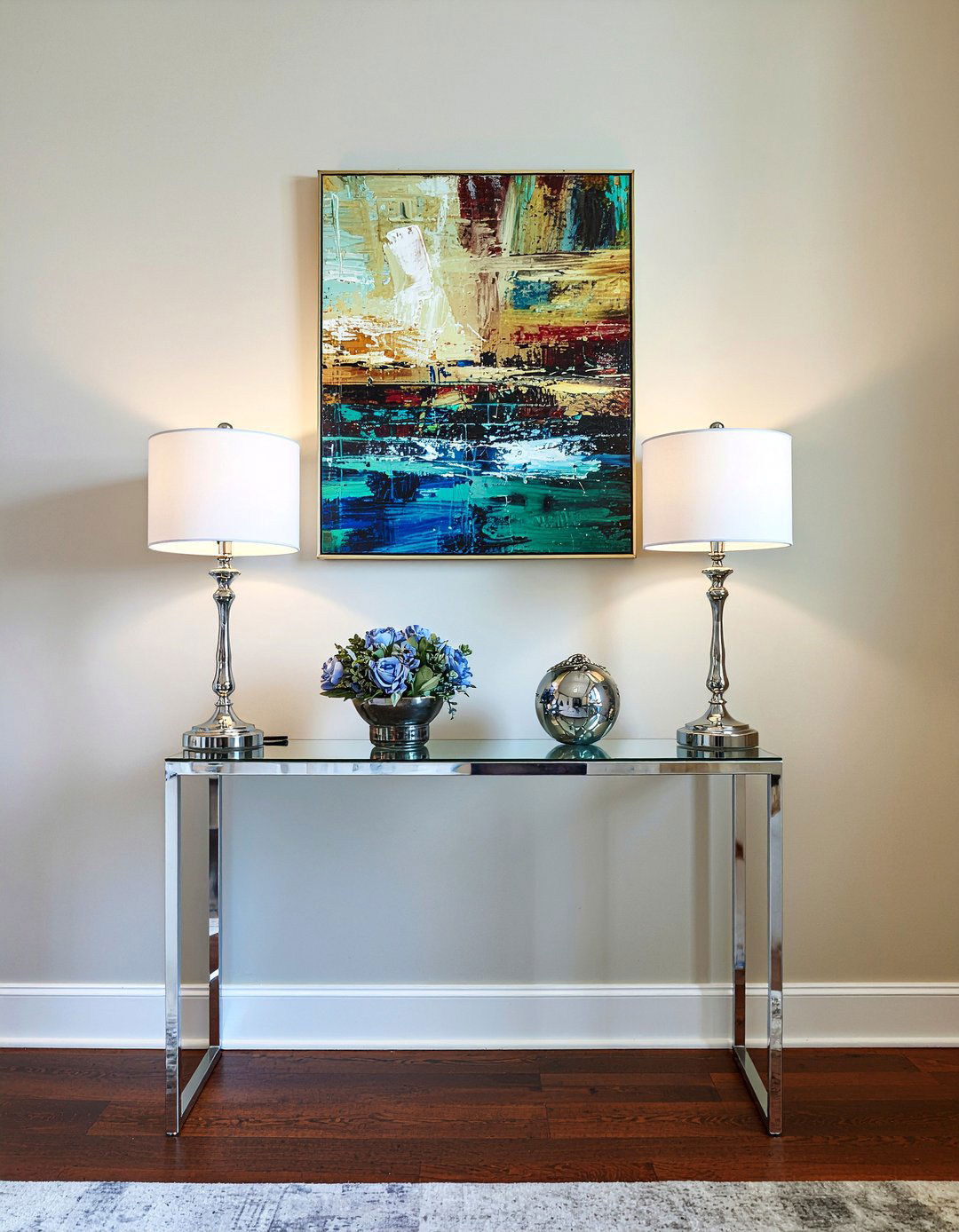 Mirrored Console Table - 30 bedroom mirrored furniture ideas