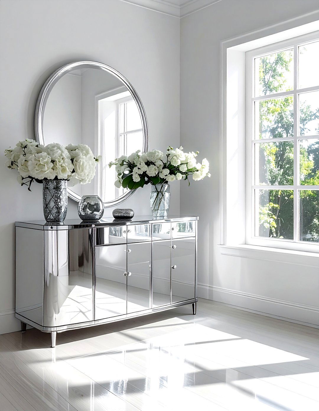 Mirrored Corner Cabinet - 30 dining room corner storage ideas