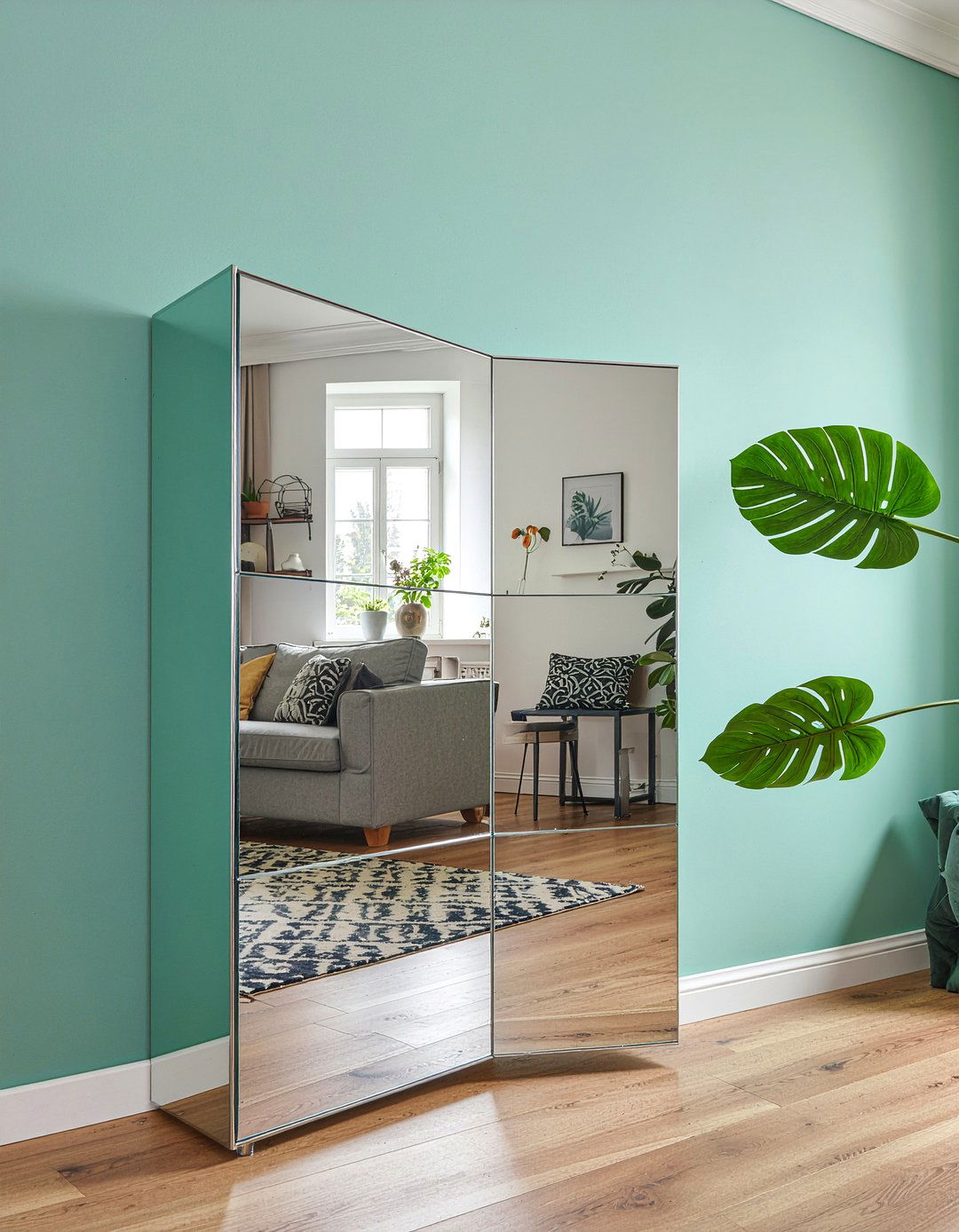 Mirrored Corner Cabinet - 30 living room mirrored furniture ideas