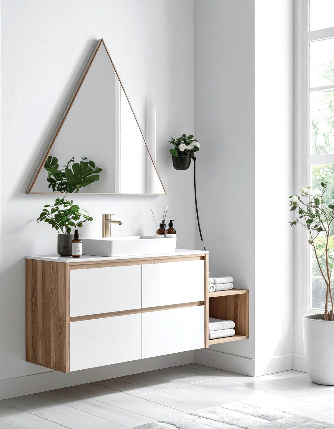 Mirrored Corner Medicine Cabinet - 30 bathroom corner shelving ideas