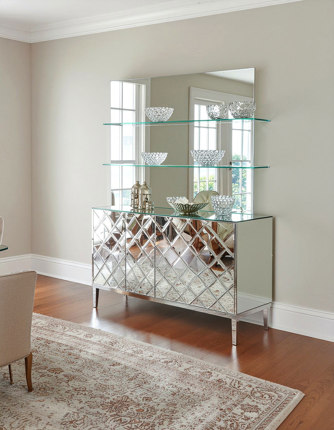 Mirrored Dining Hutch - 30 dining room hutch ideas