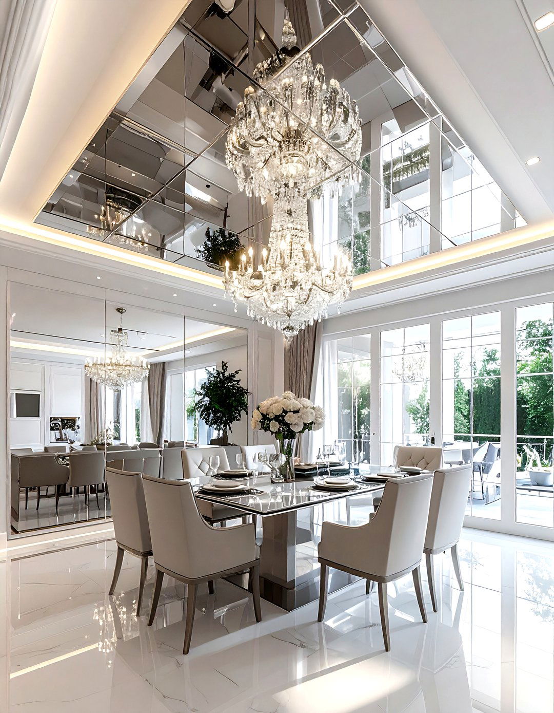 Mirrored Dining Room Ceiling - 30 dining room ceiling ideas
