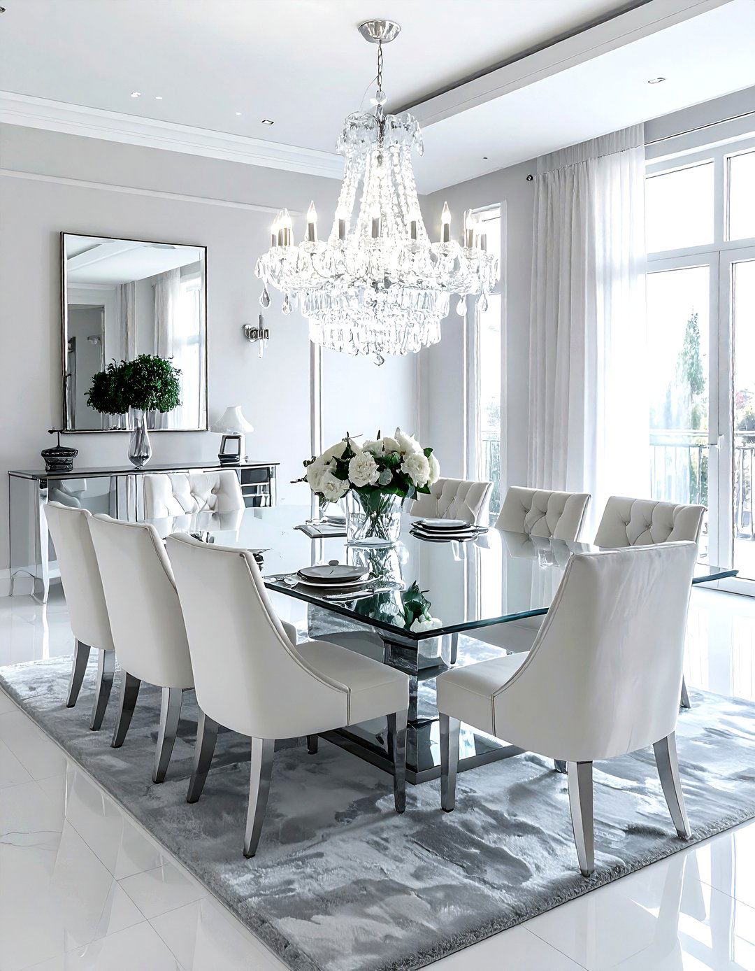 Mirrored Dining Table - 30 dining room furniture settings