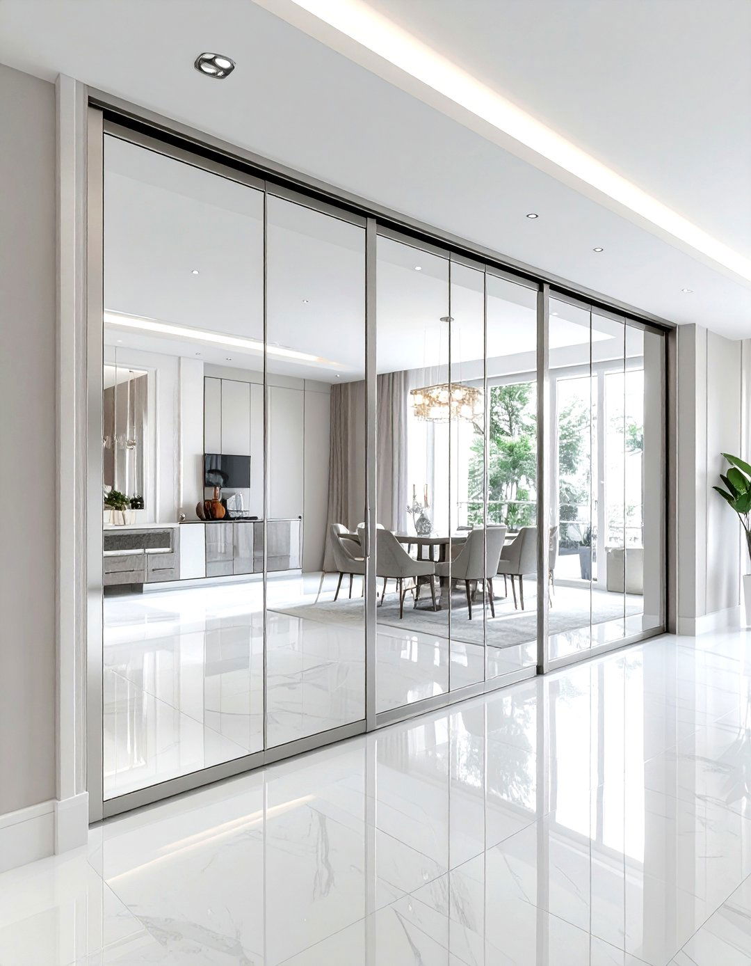 Mirrored Doors - 30 dining room door ideas