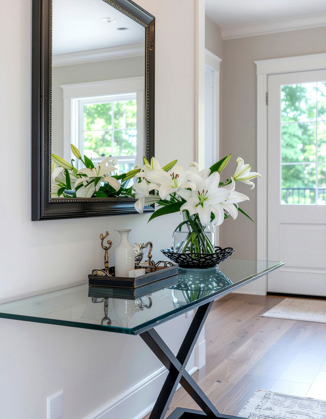 Mirrored Entryway Table - 30 living room mirrored furniture ideas