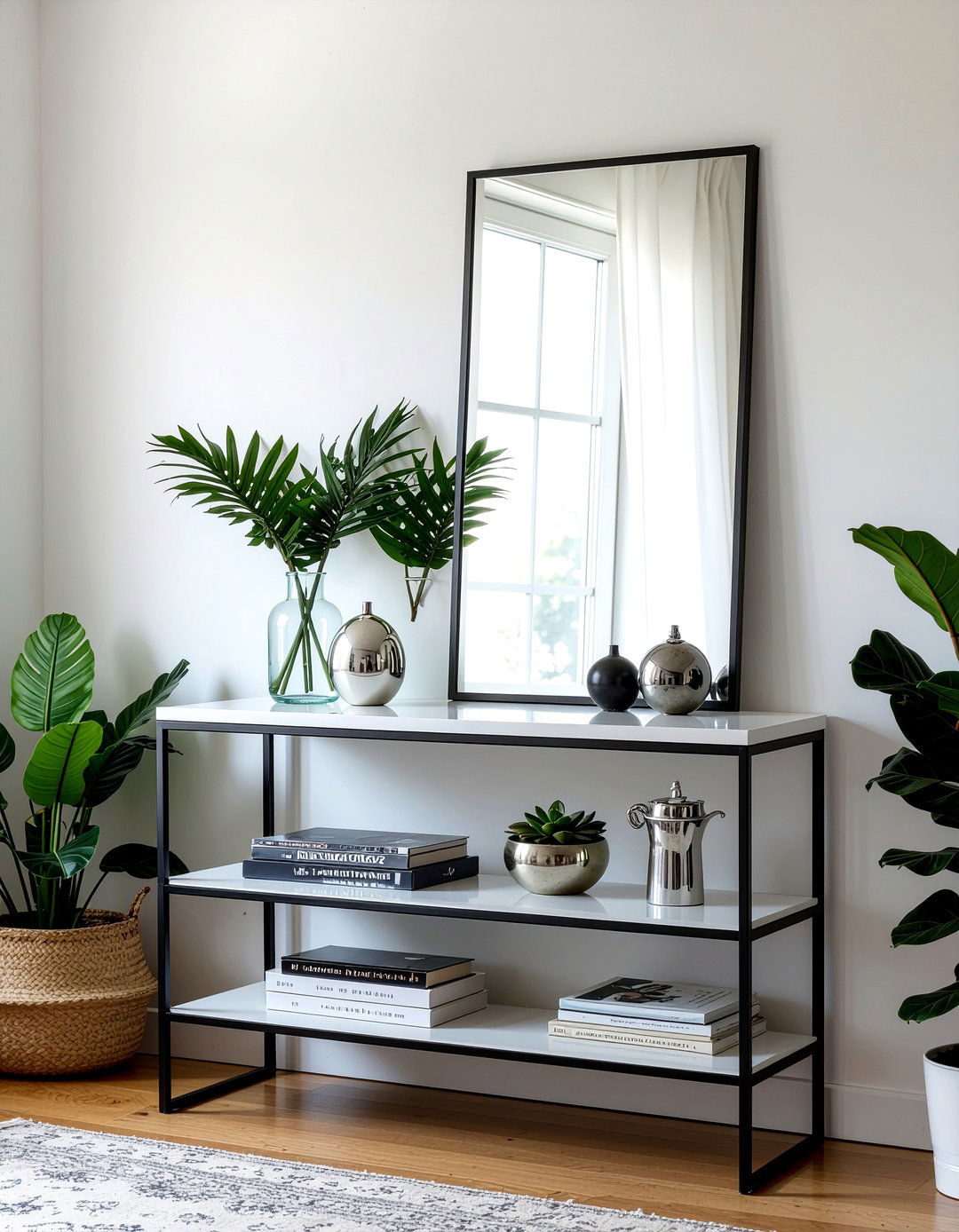 Mirrored Etagere - 30 living room mirrored furniture ideas