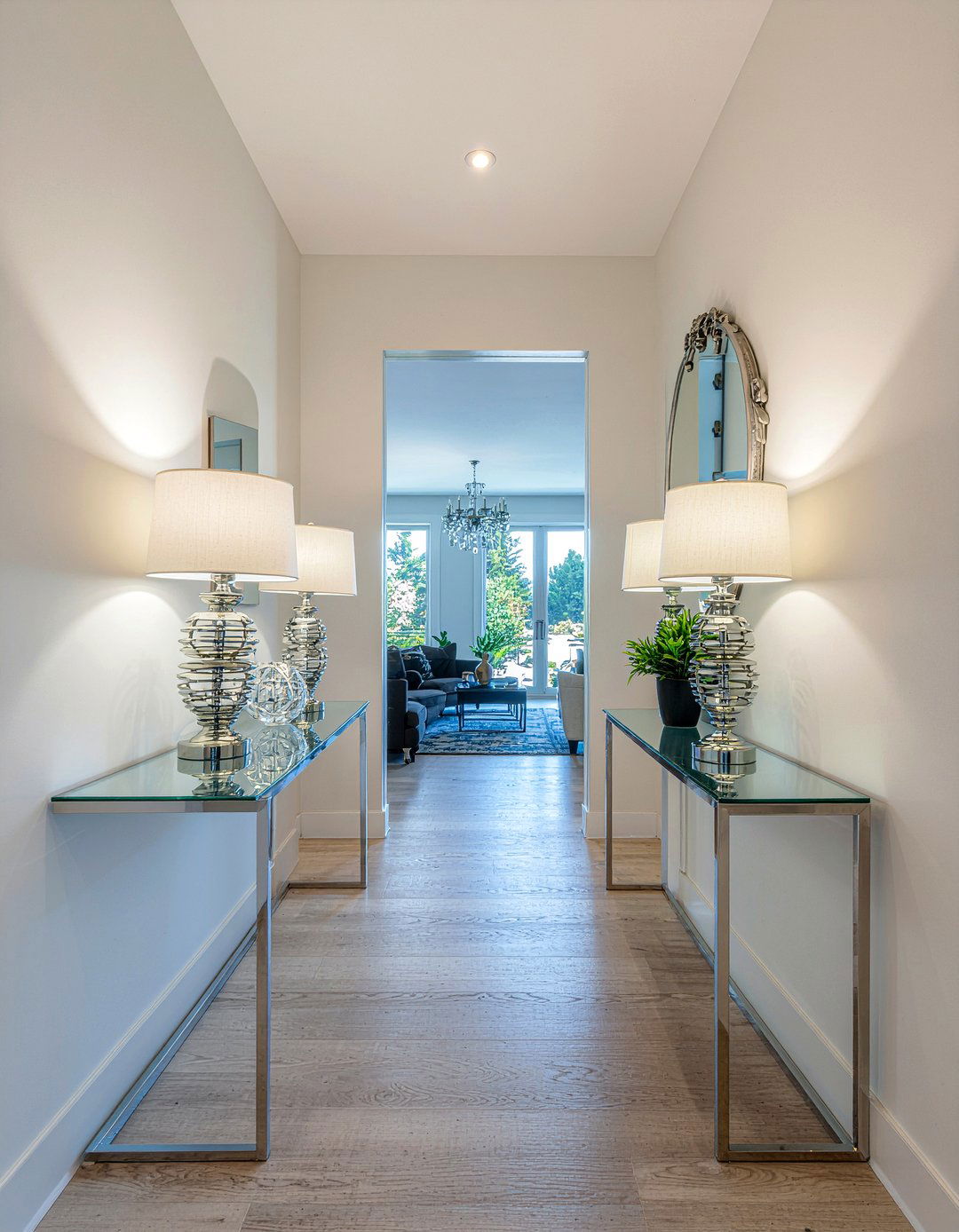 Mirrored Furniture - 30 glam living room ideas